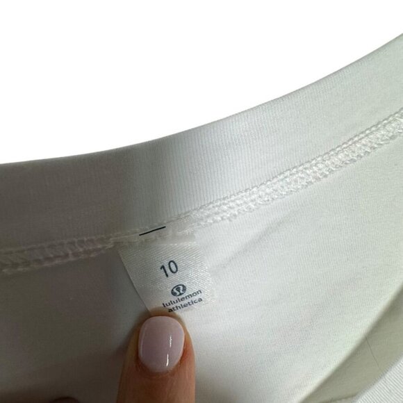 Lululemon Yogi Everyday Long Sleeve womens tee white scoop neck size 10 - Picture 5 of 6